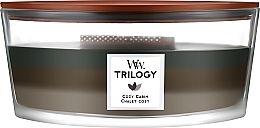 Świeca zapachowa w szkle - WoodWick Cozy Cabin Trilogy Ellipse Candle — Zdjęcie N1