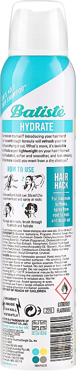 Suchy szampon do włosów - Batiste Hydrating Dry Shampoo — фото N2