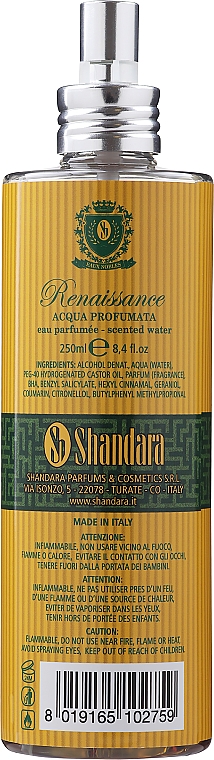 Shandara Renaissance Scented Water - Woda aromatyzowana w sprayu — Zdjęcie N2
