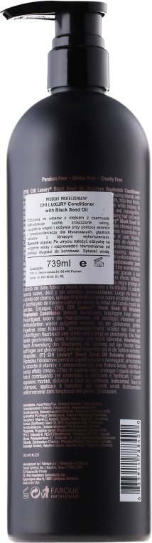 Nawilżająca odżywka z olejem z czarnuszki - CHI Luxury Black Seed Oil Moisture Replenish Conditioner — Zdjęcie N2