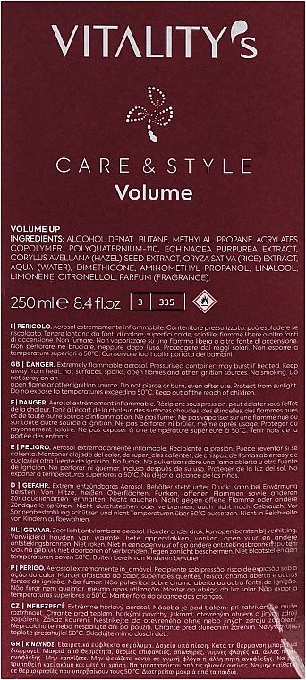 Zestaw - Vitality's Care & Style Volume Up Kit (shmp/250ml + h/cond/250ml + h/spr/250ml) — Zdjęcie N3