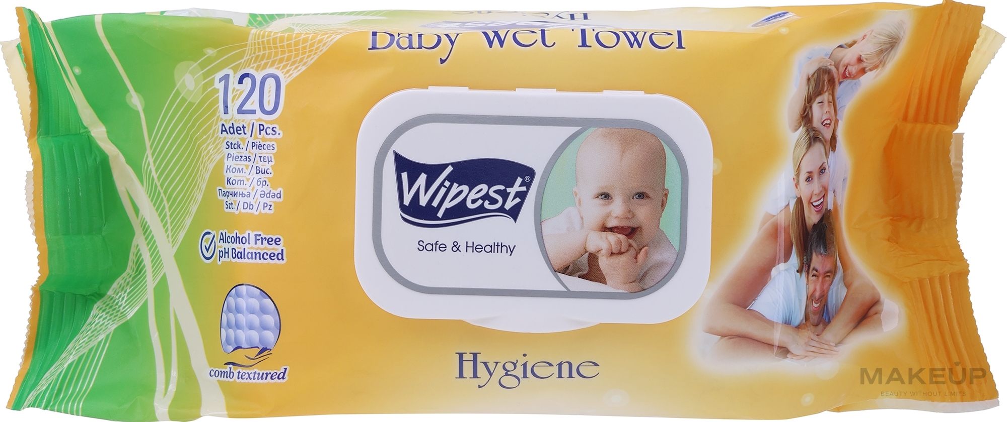 Chusteczki dla niemowląt Hygiene, 120 szt. - Wipest Safe & Healthy Wet Towel — Zdjęcie 120 szt.