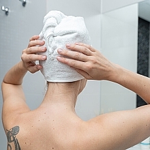 Turban ręcznik do suszenia włosów, gramatura bawełny 350 g, ecru - Yeye — Zdjęcie N4