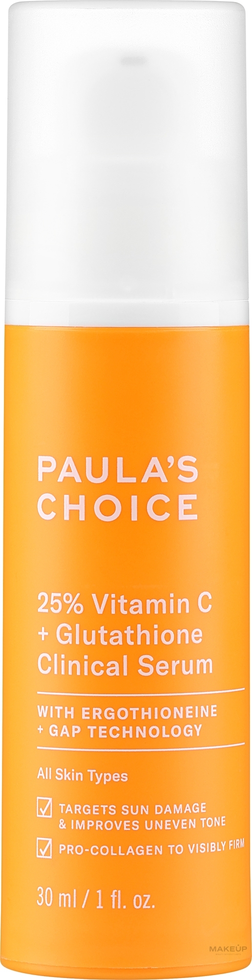 Serum do twarzy 25% witaminy C + glutation - Paula's Choice 25% Vitamin C + Glutathione Clinical Serum — Zdjęcie 30 ml