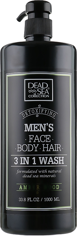 Żel pod prysznic, do włosów i twarzy dla mężczyzn - Dead Sea Collection Men’s Amberwood Face, Hair & Body Wash 3 in 1  — Zdjęcie N2