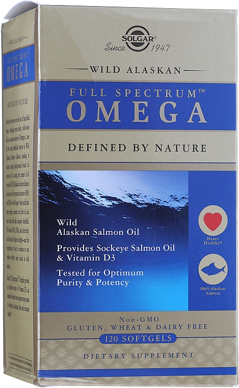 Suplement diety kwasy Omega - Solgar Full Spectrum Omega — Zdjęcie N2
