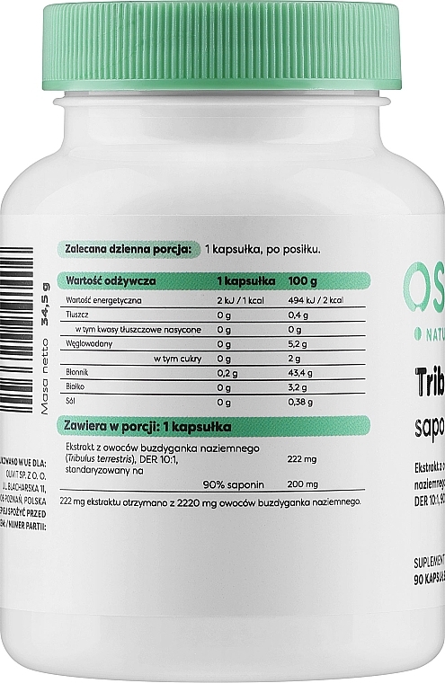 Suplement diety Tribulus Terrestris - Osavi Tribulus Terrestris Food Supplement  — Zdjęcie N2