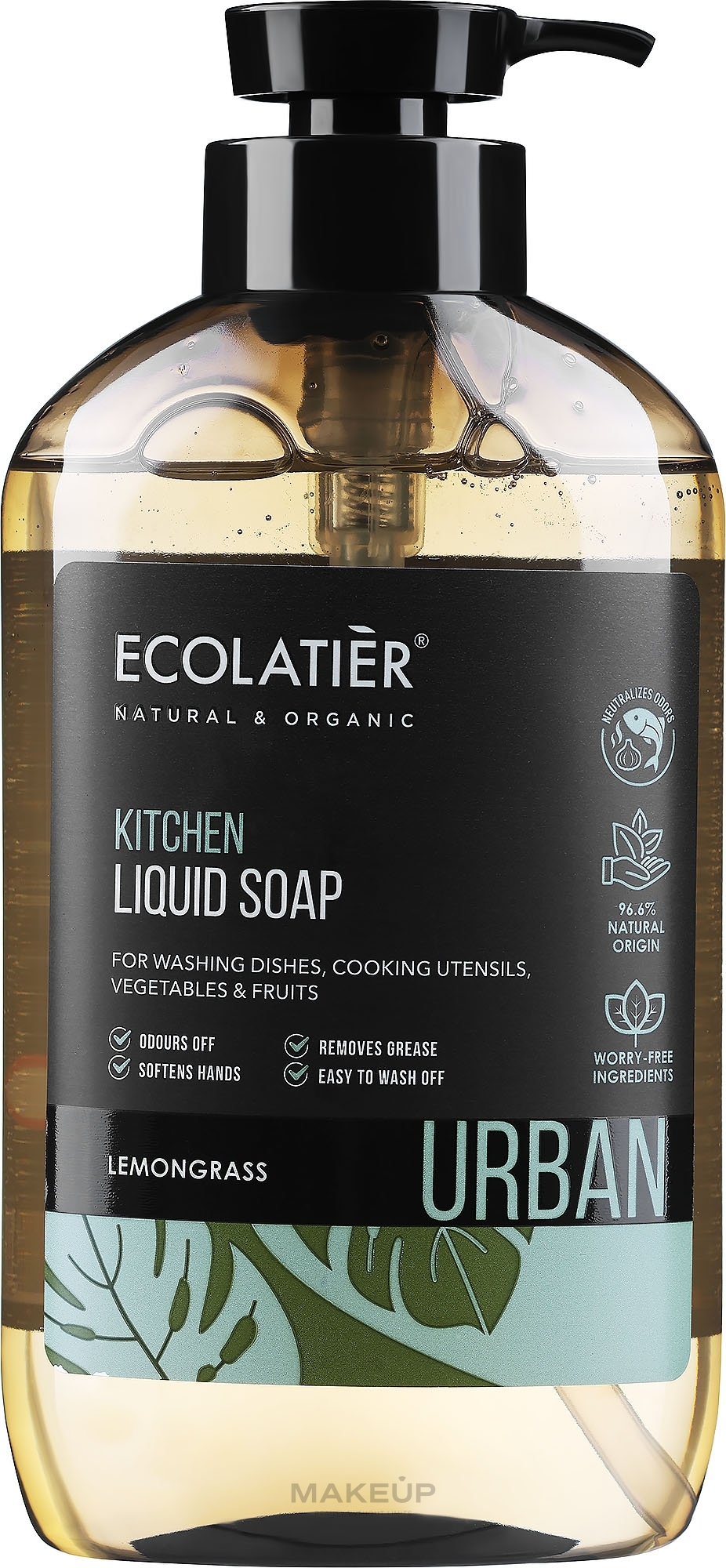 Kuchenne mydło w płynie Trawa cytrynowa - Ecolatier Urban Liquid Soap — Zdjęcie 600 ml