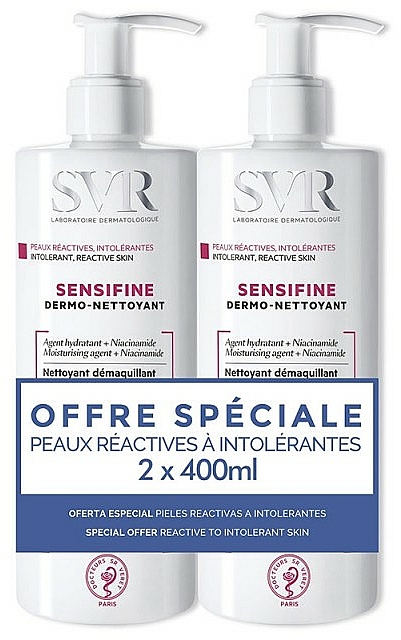 Zestaw - SVR Sensifine Dermo Nettoyant (cleanser/2x400ml) — Zdjęcie N1