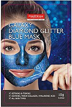 Niebieska brokatowa maska do twarzy - Purederm Galaxy Diamond Glitter Blue Mask — Zdjęcie N1
