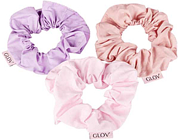 Kup Gumki do włosów, 3 szt., liliowa + jasnoróżowa + pudrowo różowa - Glov