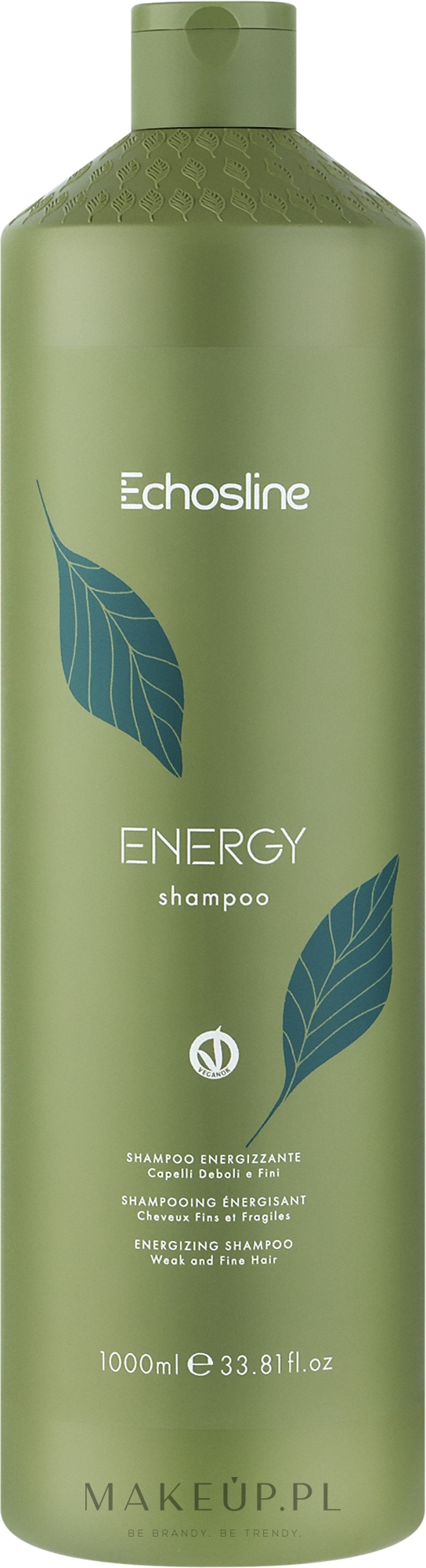 Prostujący szampon termoochronny do włosów - Echosline Energy Shampoo — Zdjęcie 1000 ml