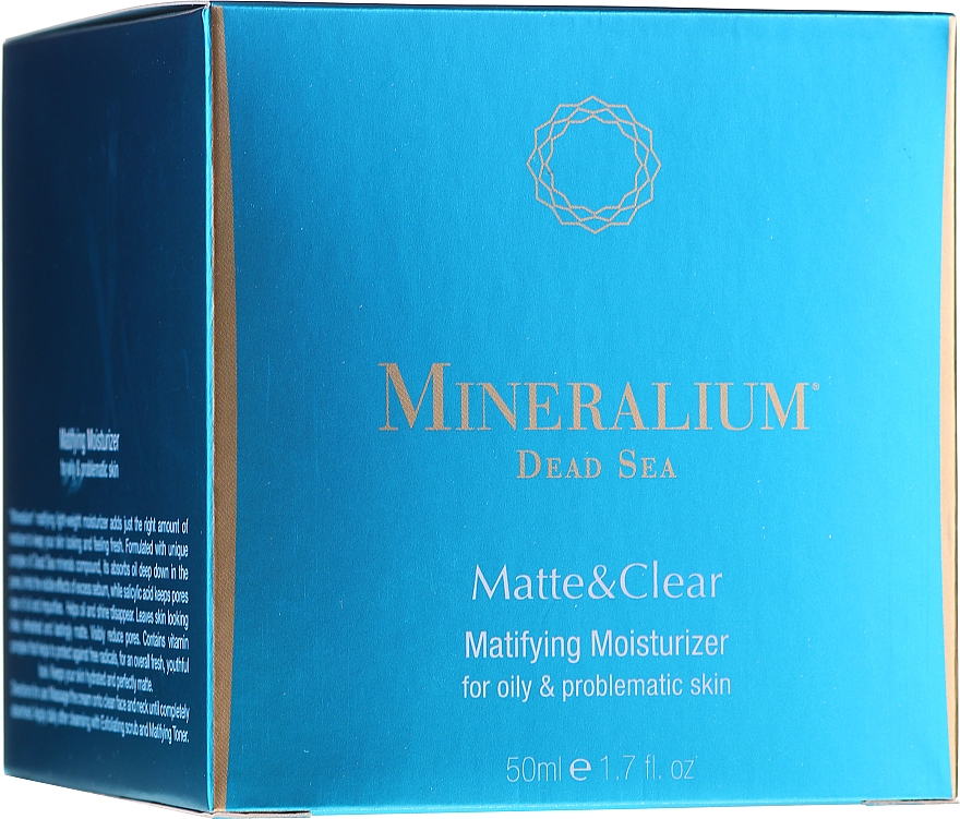 Matujący krem nawilżający do cery tłustej i problematycznej - Mineralium Dead Sea Matte & Clear Matifying Moisturizer For Oily&Problemaic Skin — Zdjęcie N1