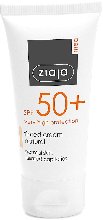 Tonizujący krem przeciwsłoneczny - Ziaja Med Tinted Cream Natural SPF50+ — Zdjęcie N1