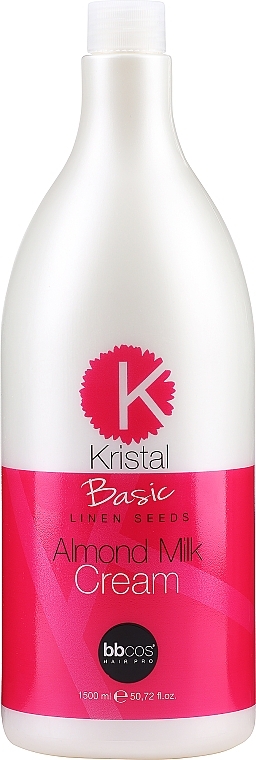 Balsam do włosów z mleczkiem migdałowym - BBcos Kristal Basic Linen Seeds Almond Milk — Zdjęcie N3