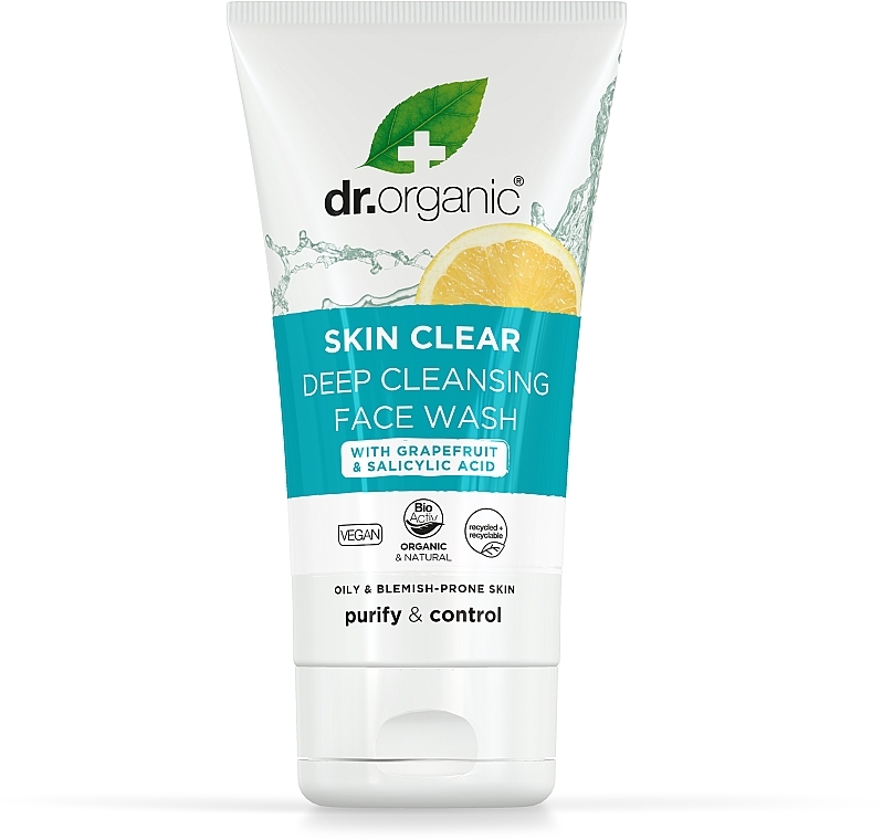 Głęboko oczyszczający żel myjący do twarzy 5w1 - Dr Organic Skin Clear 5in1 Deep Pore Cleansing Face Wash