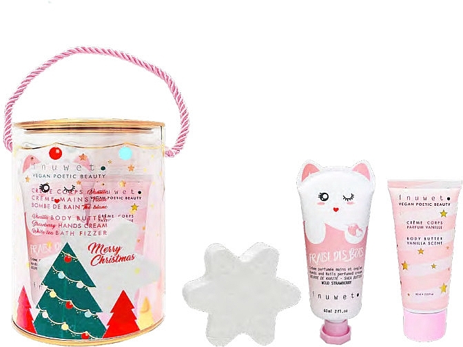 Zestaw - Inuwet Snowball Case (h/cr/60ml + b/butter/60ml + bath/bomb/100g) — Zdjęcie N1