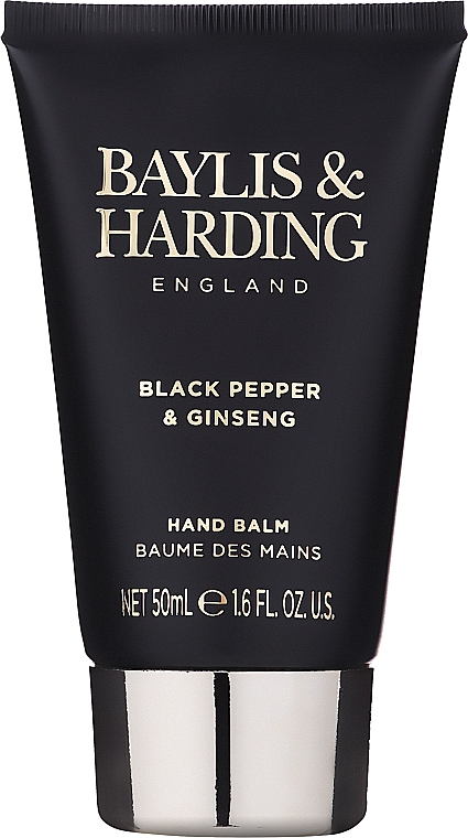 PRZECENA! Zestaw do pielęgnacji rąk - Baylis & Harding Black Pepper & Ginseng Signature Collection (h/wash/300ml + h/balm/50ml + n/brush/) * — Zdjęcie N3