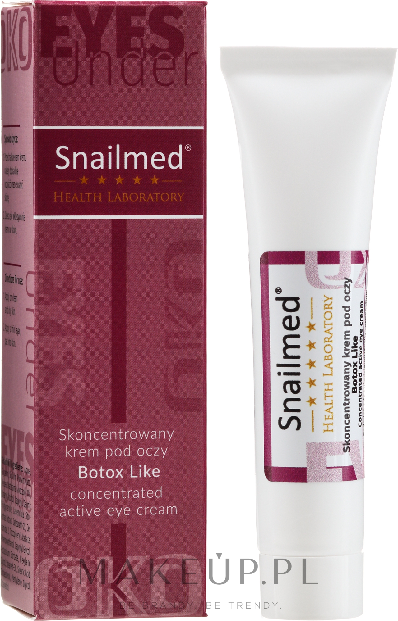 Skoncentrowany krem pod oczy na zmarszczki - Snailmed Botox Like Active Eye Cream — Zdjęcie 15 ml
