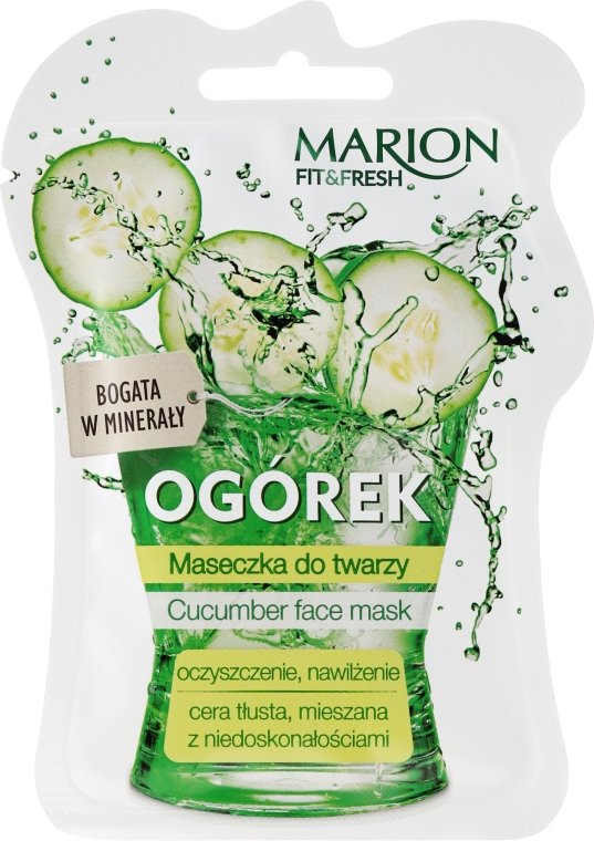 Maseczka do twarzy Ogórek - Marion Fit & Fresh Cocumber Face Mask