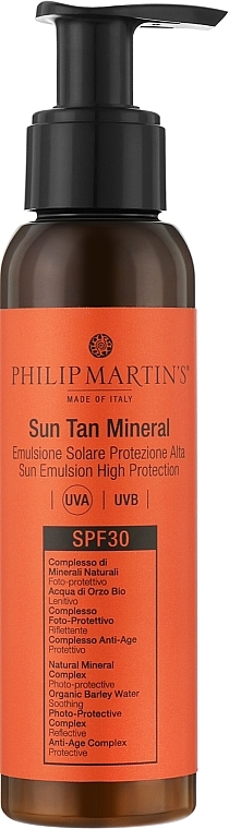 Mineralna emulsja do twarzy z filtrem przeciwsłonecznym - Philip Martin's Sun Tan Mineral SPF 30 — Zdjęcie N1