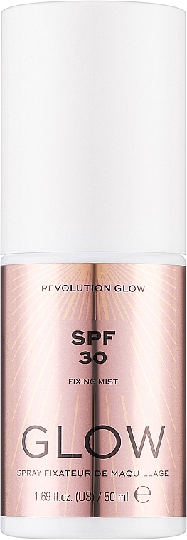 Rozświetlający spray do utrwalania makijażu - Makeup Revolution Glow Fixing Mist SPF30 — Zdjęcie N1