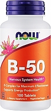 Kapsułki wegetariańskie z kompleksem witamin z grupy B wspierające układ nerwowy - Now Foods Vitamin B-50 — Zdjęcie N1