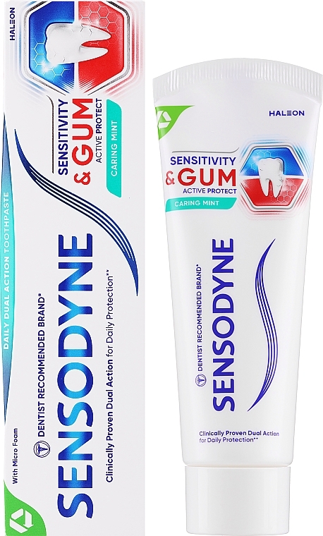 Pasta do zębów Wrażliwość zębów i ochrona dziąseł, smak miętowy - Sensodyne Sensitivity And Gum Caring Mint  — Zdjęcie N1