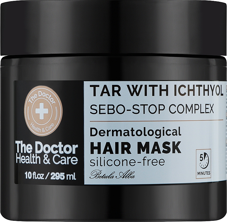 Maska do włosów Smoła z ichtiol - Domowy doktor Tar With Ichtyol Serbo-Stop Complex — Zdjęcie N1