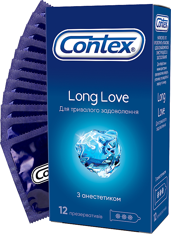 Prezerwatywy lateksowe z silikonowym lubrykantem, 12 szt. - Contex Long Love