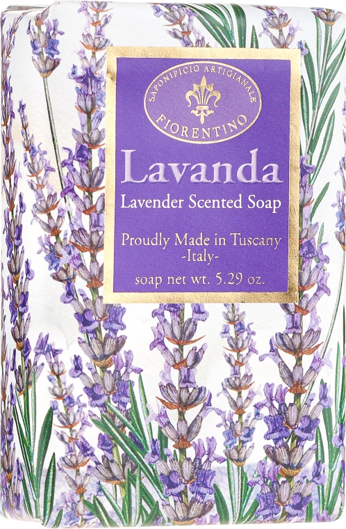 Mydło w kostce Lawenda - Saponificio Artigianale Fiorentino Masaccio Lavender Soap — Zdjęcie N1