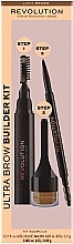 Kup Zestaw - Makeup Revolution Ultra Brow Builder Kit (wax/8ml + brow/pomade/2,2g + eye/crayon/0,09g)