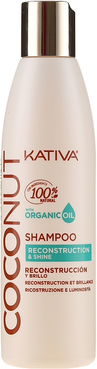 Regenerujący szampon nabłyszczający do włosów - Kativa Coconut Reconstruction & Shine Shampoo — Zdjęcie N5