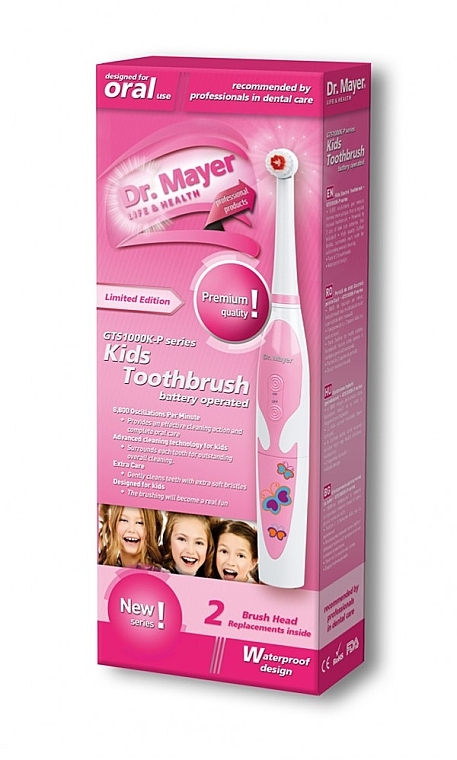 Elektryczna szczoteczka do zębów dla dzieci GTS1000K, różowa - Dr. Mayer Kids Toothbrush — Zdjęcie N2