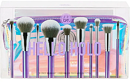 Zestaw pędzli do makijażu, 10 szt. + kosmetyczka - BH Cosmetics Hello Holo Set of 10 Brushes + Bag — Zdjęcie N1