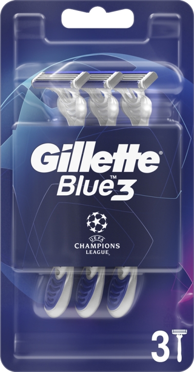 Jednorazowe maszynki do golenia, 3 szt. - Gillette Blue3 Comfort Football — Zdjęcie N1