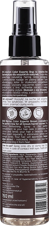 Spray ochładzający kolor do włosów farbowanych na brąz - Marion Color Esperto Color Toning Brown Hair Spray — Zdjęcie N2