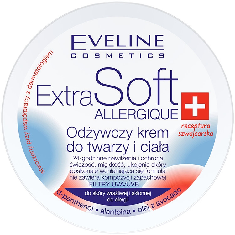 Odżywczy krem do twarzy i ciała - Eveline Cosmetics Extra Soft Allergique