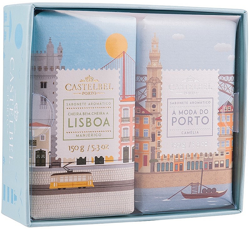 Zestaw mydeł w kostce - Castelbel Hello Portugal Soap Set Lisbon & Porto (soap/2x150g) — Zdjęcie N1