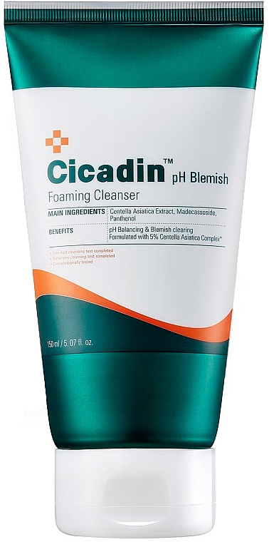 Oczyszczająca pianka do mycia twarzy do skóry wrażliwej - Missha Cicadin pH Blemish Foaming Cleanser — Zdjęcie N1