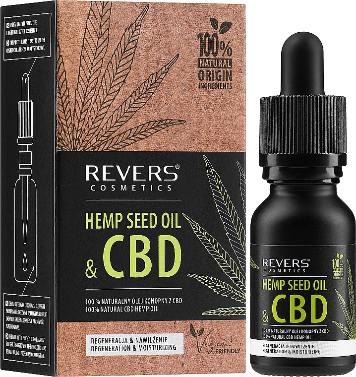 Naturalny olej konopny z CBD - Revers 100% Natural CBD Hemp Oil — Zdjęcie N2