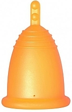 Kubeczek menstruacyjny z nóżką, rozmiar S, pomarańczowy - MeLuna Classic Menstrual Cup Stem — Zdjęcie N1