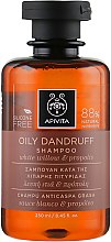 Szampon przeciwłupieżowy do włosów przetłuszczających się Biała wierzba i propolis - Apivita Shampoo For Oily Dandruff With White Willow Propolis — Zdjęcie N1