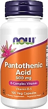 Kapsułki z kwasem pantotenowy, 500 mg - Now Foods Pantothenic Acid — Zdjęcie N1