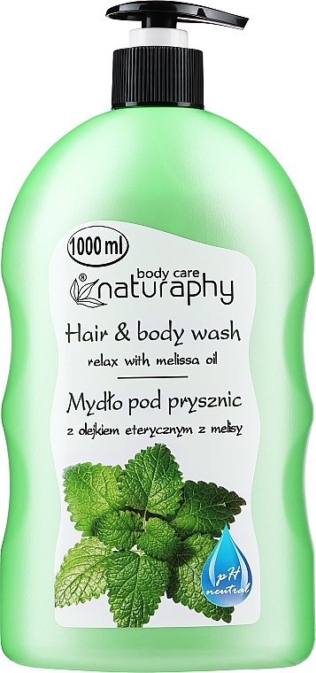 Mydło pod prysznic z olejkiem eterycznym z melisy - Naturaphy Hair & Body Wash With Melissa Oil — Zdjęcie N1