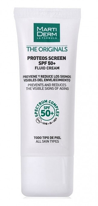 Lekki krem-fluid przeciwsłoneczny do twarzy - Martiderm The Originals Proteos Screen SPF 50+ Fluid Cream — Zdjęcie N1
