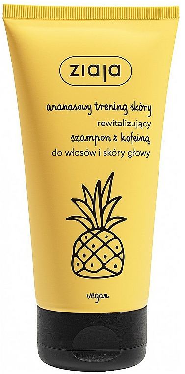 Rewitalizujący szampon do włosów i skóry głowy z kofeiną - Ziaja Ananasowy Trening Skory Rewitalizujacy Szampon Z Kofeina  — Zdjęcie N1