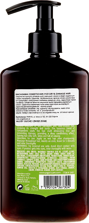 Odżywka do włosów suchych i zniszczonych z olejem makadamia - Arganicare Macadamia Conditioner — Zdjęcie N2