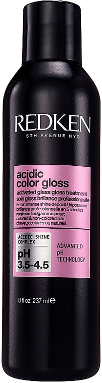 Intensywna kuracja dla intensywnego blasku włosów farbowanych i naturalnych - Redken Acidic Color Gloss Activated Glass Gloss Treatment  — Zdjęcie N1