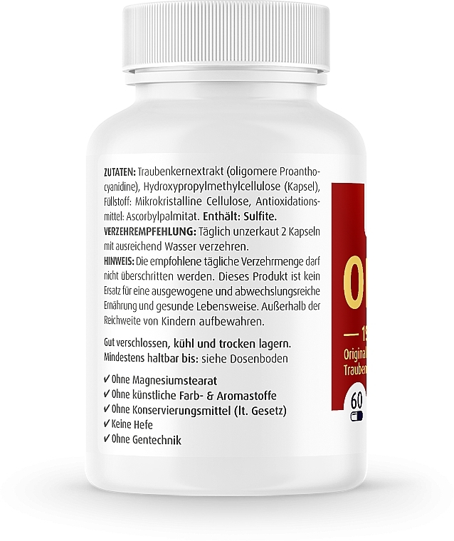 Suplement diety Ekstrakt z pestek winogron, 192 mg - ZeinPharma OPC Native 192mg Capsules — Zdjęcie N2